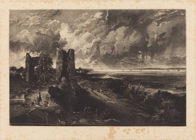 Hadleigh Castle (liten tallrik) av David Lucas after John Constable