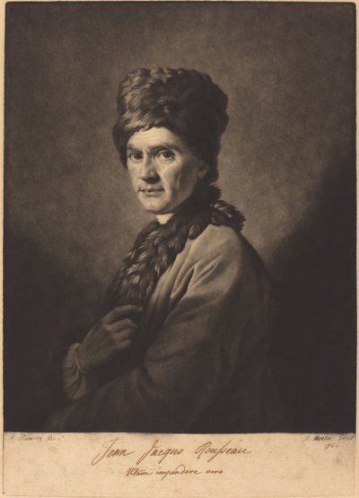 Jean-Jacques Rousseau av David Martin after Allan Ramsay
