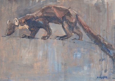 Pine Marten, 2023 (olja på duk) av David Mayer