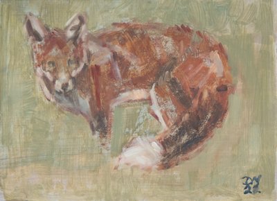 Red Fox, 2022 (olja på duk) av David Mayer