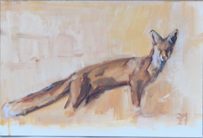 Red Fox, 2022 (olja på duk) av David Mayer