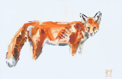 Red Fox, 2022 (olja på duk) av David Mayer