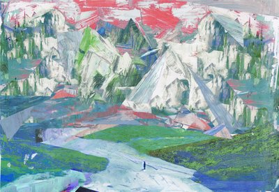 Sawtooth II, 2017, Mixed Media on Wood Panel av David McConochie