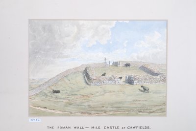 The Roman Wall - Mile Castle at Cawfields, 1880-89 (wc på papper) av David Mossman