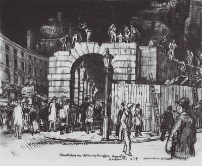 London: The End of the Circus (färglitografi) av David Muirhead (after) Bone