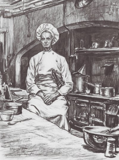 Oxford: A College Cook (litografi) av David Muirhead (after) Bone