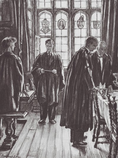 Oxford: Grace vid Brasenose (litografi) av David Muirhead (after) Bone