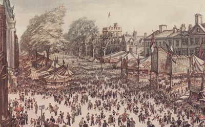 Oxford: St Giles Fair (färglitografi) av David Muirhead (after) Bone