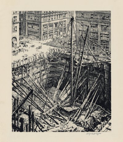 En utgrävning på Manhattan av David Muirhead Bone