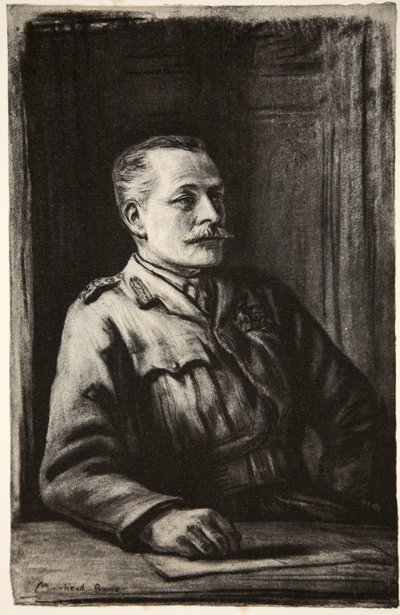 General Sir Douglas Haig, illustration från "The Western Front", utgiven av Country Life Ltd av David Muirhead Bone
