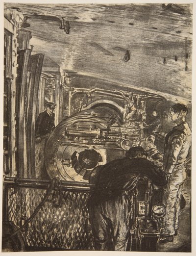 Inuti tornet, illustration från "The Western Front", utgiven av Country Life Ltd av David Muirhead Bone