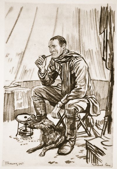 Upptining, illustration från "The Western Front", utgiven av Country Life Ltd av David Muirhead Bone