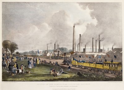 Vy på St. Rollox som ser sydost; Invigning av Glasgow and Garnkirk Railway, 1832 av David Octavius Hill