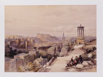 A View of Edinburgh, från "Scotland Delineated in a Series of Views av J.M.W. Turner, David Roberts, Etc.", ca 1850 av David Roberts