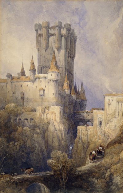 Alcazar, Segovia, Spanien, 1836 av David Roberts