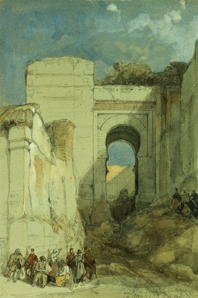 En gammal morisk port, Granada, 1883 av David Roberts