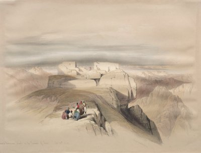 Christian och Mahomedans kapell på toppen av Sinai, 1839. av David Roberts