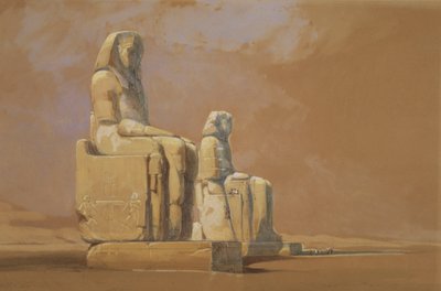 Colossi, Thebe, 1838 av David Roberts