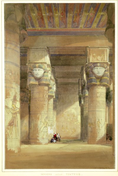 Dendera forntida Tentyris av David Roberts