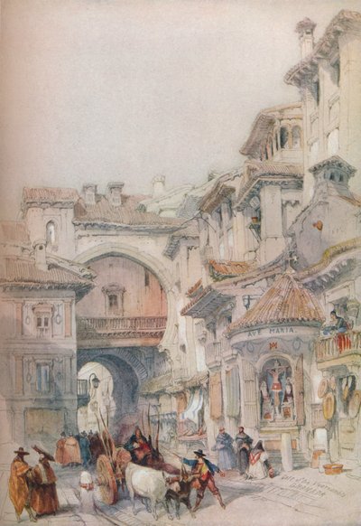 Porten till Vivarrambla, Granada, 1830-talet, 1930. av David Roberts