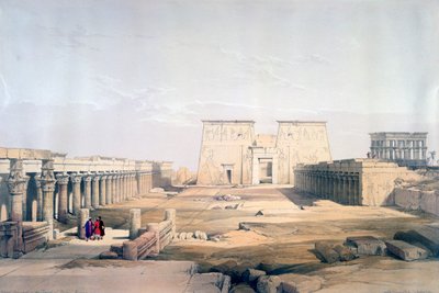 Grand Approach to the Temple of Philae, Nubia, 1800-talet av David Roberts
