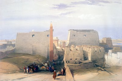 Stor ingång till Luxortemplet, 1800-talet av David Roberts