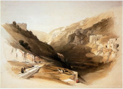 I det heliga landet: Jerusalem, Kidrondalen, Siloas nedre bassäng (gravyr) av David Roberts