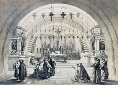 Interiør af Den Hellige Gravs Kirke, Jerusalem ons av David Roberts