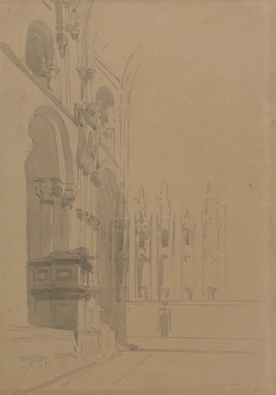 Interiören i Durhams katedral av David Roberts