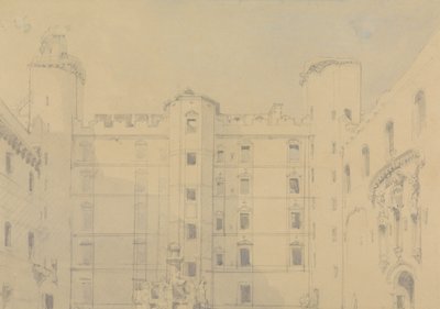 Innergården vid Linlithgow Palace, West Lothian av David Roberts