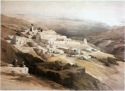 Nazareth, Franciskanerbrödernas kloster, Israel (gravyr) av David Roberts