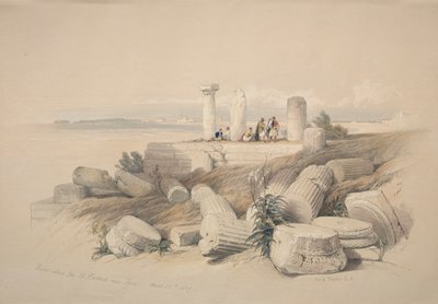 Ruiner som heter Om El Hamed nära Tyre av David Roberts