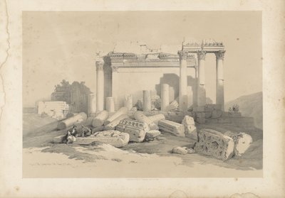 Ruinerna av den östra portiken vid Baalbec-templet av David Roberts