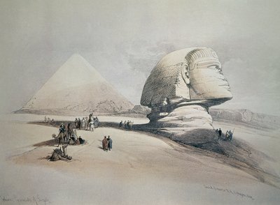 Sphynx i Giza. Litografi av David Roberts