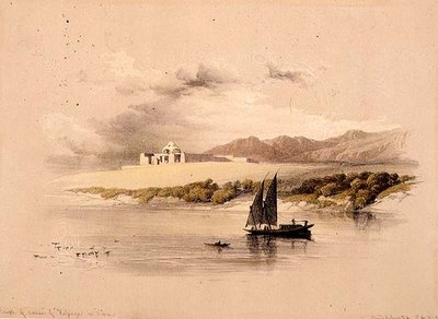 Temple of Amdda of Halsaya i Nubia, från "Egypt and Nubia", Vol.1 (litho) av David Roberts