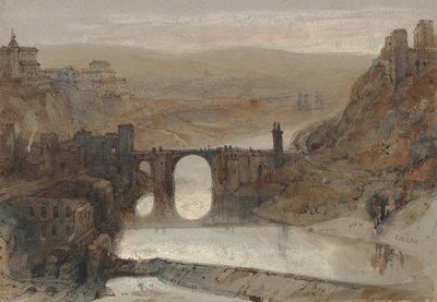 Bron i Toledo, nära Madrid, Spanien av David Roberts