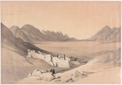 Klostret St. Catherine, berget Sinai, med blick mot lägrets slätt av David Roberts