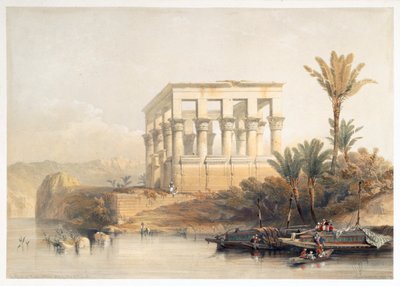 Hypaethral Temple i Philae, kallad Faraos säng, Egypten, 1849 av David Roberts