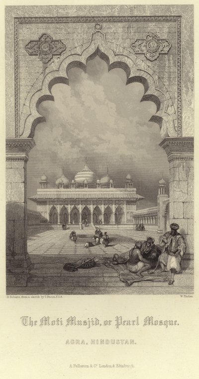 Moti Masjid i Agra av David Roberts