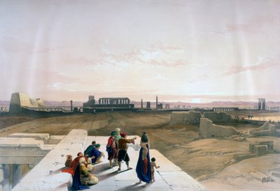 Ruinerna av Karnak från väst, 1800-talet av David Roberts