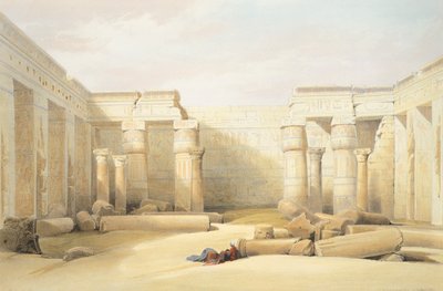 Templet av Medinet Abu i Tebe, av David Roberts, gravyr av David Roberts