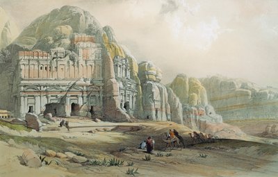 Utsikt över ruinerna av Petra, Jordanien, av David Roberts av David Roberts