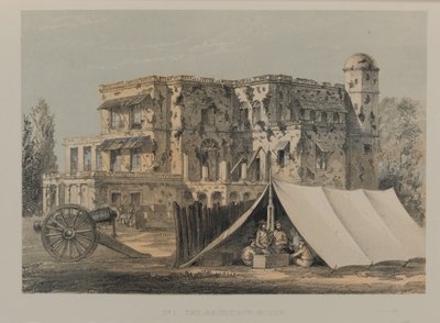 The Residency House, Lucknow av David Scott Lieutenant Colonel (after) Dodgson