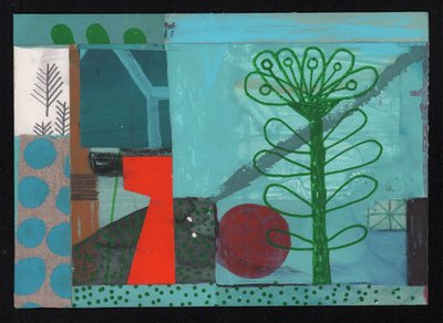 In Bloom In Bloom, 2023 (målning och collage) av David Shillinglaw