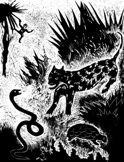 Illustration från boken Just so stories..., av Rudyard Kipling, 1931. av David Sterenberg