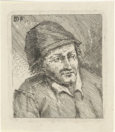 Byst av en man med hatt till höger av David Teniers (II)
