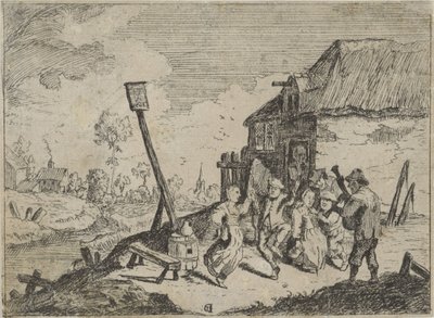 Dansande bönder på ett värdshus av David Teniers (II)