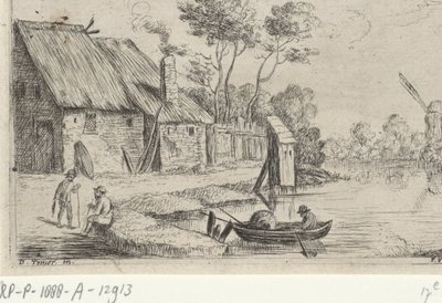 Landskap med gård och vatten av David Teniers (II)