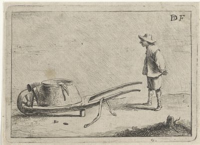 Man vid en skottkärra av David Teniers (II)