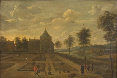 En trädgård framför en Country Seat av David Teniers II
